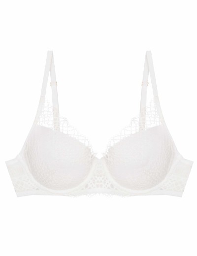 Бюстгальтер балконет с вкладышами пуш-ап Esotiq 43656 CARIS белый, Цвет: белый, Размеры: 65D, изображение 5