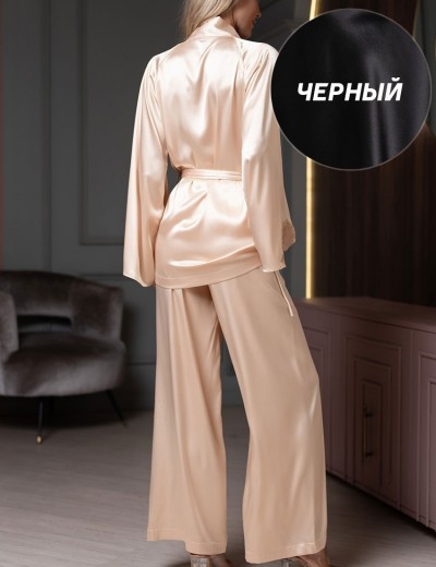 Комплект из однотонного шёлка Mia-Amore LILIROSE 4596 черный, Цвет: черный, Размеры: 2XL, изображение 2