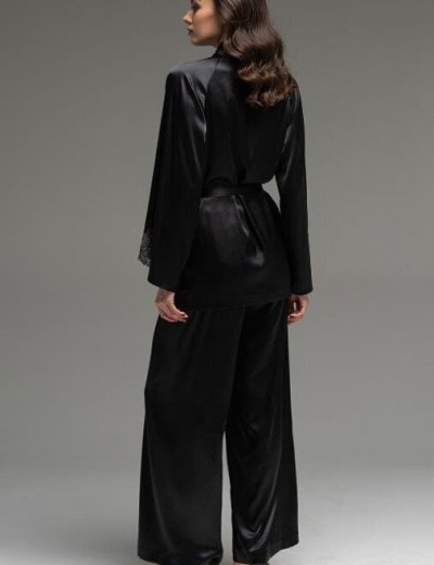 Комплект из однотонного шёлка Mia-Amore LILIROSE 4596 черный, Цвет: черный, Размеры: 2XL, изображение 2