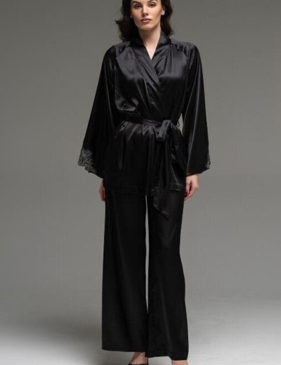 Комплект из однотонного шёлка Mia-Amore LILIROSE 4596 черный, Цвет: черный, Размеры: 2XL, изображение 3