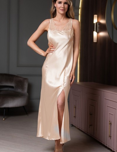 Сорочка с кружевными бретелями Mia-Amore LILIROSE 4598 светло-бежевый, Цвет: светло-бежевый, Размеры: L, изображение 3