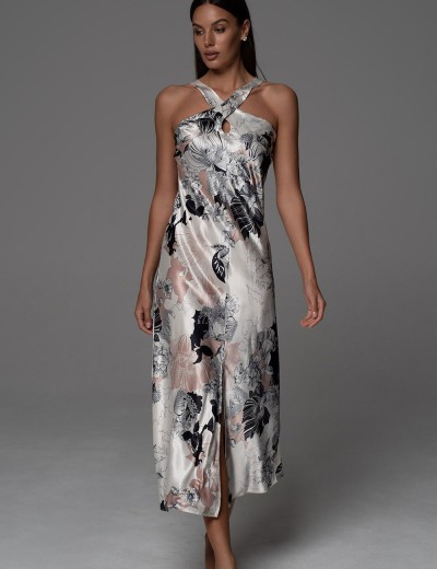 Шёлковое платье-сорочка Mia-Amore TRINITY 4577, Цвет: мультицвет, Размеры: L, изображение 3