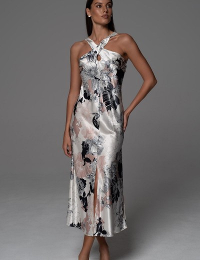 Шёлковое платье-сорочка Mia-Amore TRINITY 4577, Цвет: мультицвет, Размеры: L, изображение 4