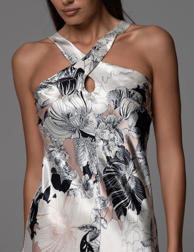 Шёлковое платье-сорочка Mia-Amore TRINITY 4577, Цвет: мультицвет, Размеры: L, изображение 5