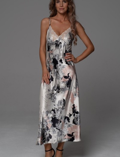 Длинная сорочка на бретелях Mia-Amore TRINITY 4768, Цвет: мультицвет, Размеры: 2XL, изображение 3