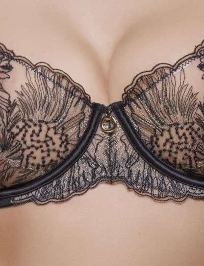 Бюстгальтер из полупрозрачной вышивки Mioocchi BEATRICE 8339 nero, Цвет: nero (черный), Размеры: 70B, изображение 4