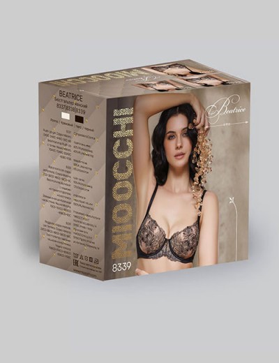 Бюстгальтер из полупрозрачной вышивки Mioocchi BEATRICE 8339 nero, Цвет: nero (черный), Размеры: 70B, изображение 7