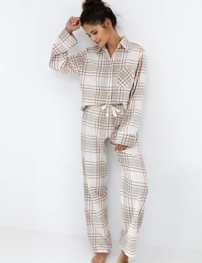 Фланелевая пижама с брюками Sensis ADALYN, Цвет: бежевый, Размеры: M, изображение 4