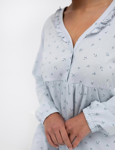 Ночная сорочка из хлопка Sensis LUCILLE, Цвет: голубой, Размеры: M, изображение 3