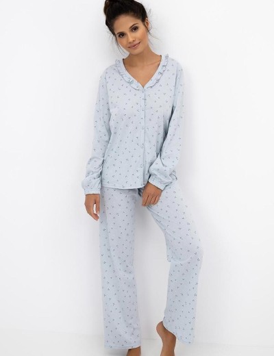 Хлопковая пижама с брюками Sensis LUCILLE, Цвет: голубой, Размеры: M, изображение 2
