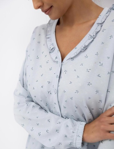 Хлопковая пижама с брюками Sensis LUCILLE, Цвет: голубой, Размеры: M, изображение 3