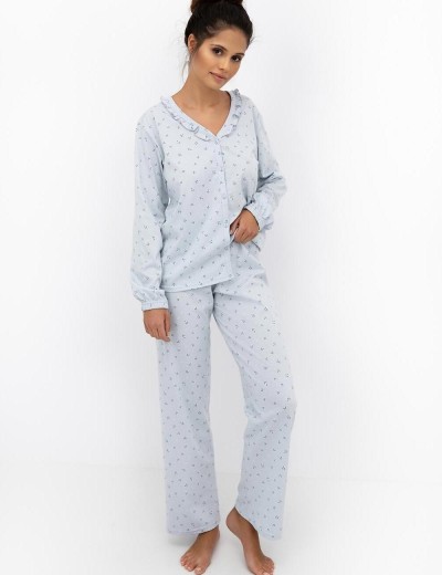 Хлопковая пижама с брюками Sensis LUCILLE, Цвет: голубой, Размеры: M, изображение 4