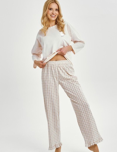 Женская пижама из хлопка Taro 3438 VERA, Цвет: светло-бежевый, Размеры: S, изображение 2 Женская пижама из хлопка Taro 3438 VERA, Цвет: светло-бежевый, Размеры: S, изображение 2