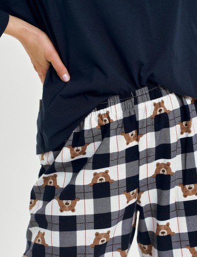 Пижама женская со штанами Taro 3441 ASTRID, Цвет: тёмно-синий, Размеры: S, изображение 4 Пижама женская со штанами Taro 3441 ASTRID, Цвет: тёмно-синий, Размеры: S, изображение 4