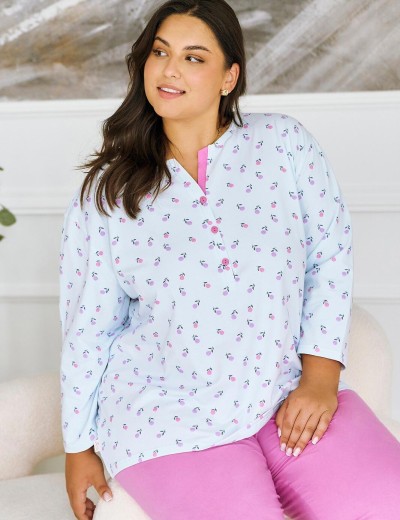 Пижама женская со штанами Taro 3446/3462 YOLANDA, Цвет: белый/розовый, Размеры: L, изображение 3 Пижама женская со штанами Taro 3446/3462 YOLANDA, Цвет: белый/розовый, Размеры: L, изображение 3