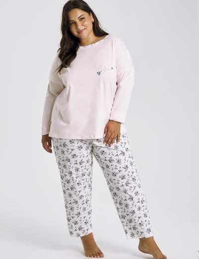 Женская хлопковая пижама Taro 3465/3466 ELLA, Цвет: светло-розовый/белый, Размеры: 2XL, изображение 2 Женская хлопковая пижама Taro 3465/3466 ELLA, Цвет: светло-розовый/белый, Размеры: 2XL, изображение 2