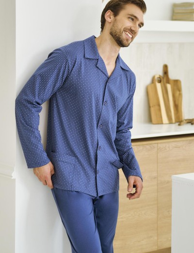 Пижама мужская Taro 3483/3484/3485 DEREK, Цвет: джинс, Размеры: 3XL, изображение 3