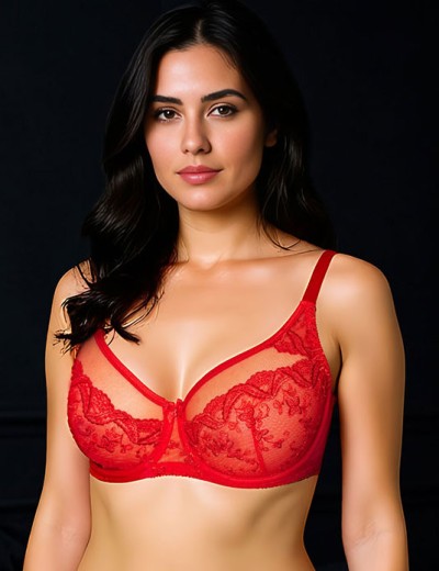 Бюстгальтер с мягкой чашкой Albina L CAROLINA 7052 красный, Цвет: красный, Размеры: 75E, изображение 3