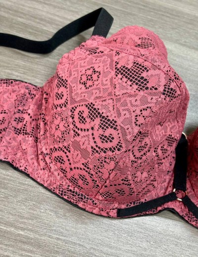 Кружевной полумягкий бюстгальтер Alles GOJI PU, Цвет: розовый, Размеры: 75F, изображение 4