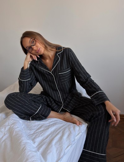 Пижама женская с брюками Aruelle CASEY, Цвет: графит, Размеры: L, изображение 3