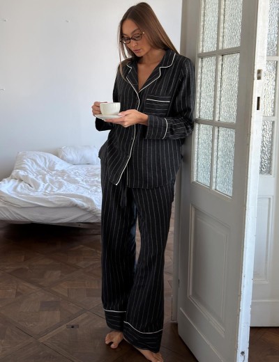 Пижама женская с брюками Aruelle CASEY, Цвет: графит, Размеры: L, изображение 4