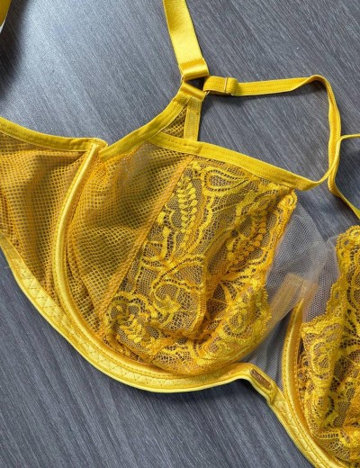 Кружевной мягкий бюстгальтер Kinga MILA 1109-SC жёлтый, Цвет: желтый, Размеры: 65J, изображение 5