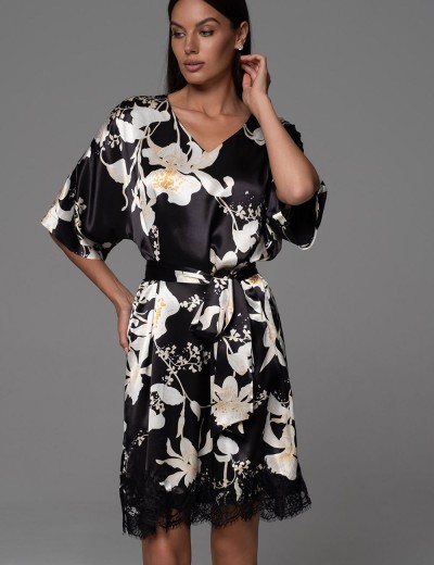 Туника из натурального шёлка Mia-Amore ARABEL 4357, Цвет: черный, Размеры: 4XL/5XL, изображение 3