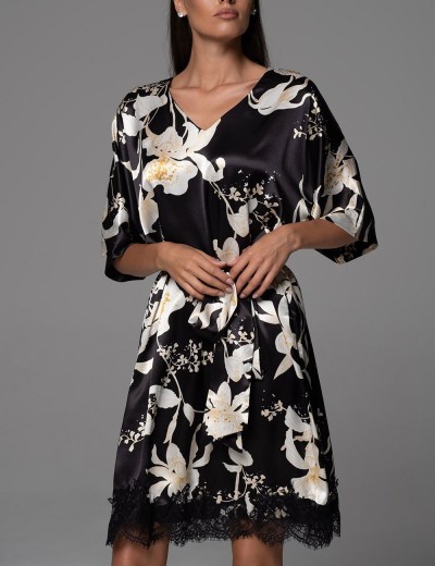 Туника из натурального шёлка Mia-Amore ARABEL 4357, Цвет: черный, Размеры: 4XL/5XL, изображение 4