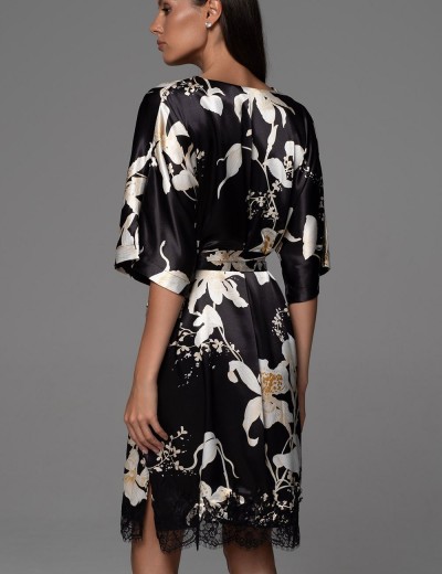 Туника из натурального шёлка Mia-Amore ARABEL 4357, Цвет: черный, Размеры: 4XL/5XL, изображение 2