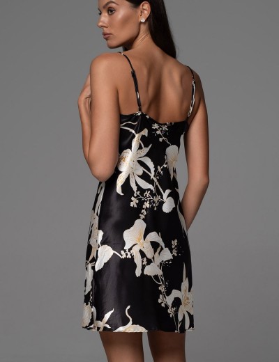 Короткая шёлковая сорочка Mia-Amore ARABEL 4771, Цвет: черный, Размеры: 2XL, изображение 2