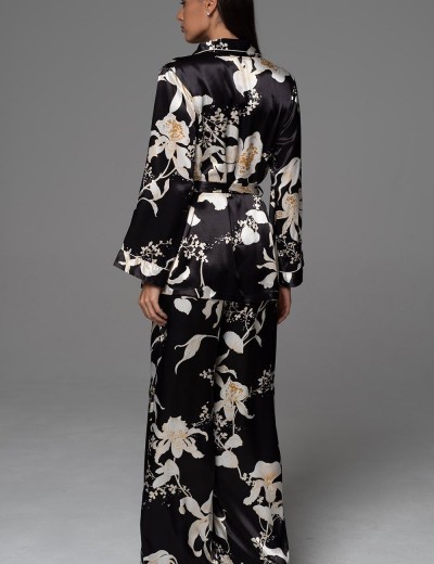 Шёлковая классическая пижама Mia-Amore ARABEL 4777, Цвет: черный, Размеры: S, изображение 3