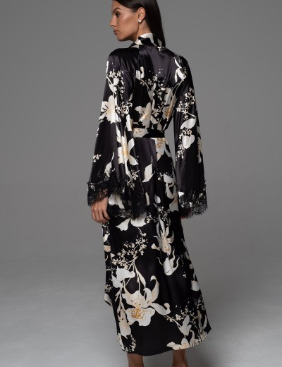 Длинный запашной халат Mia-Amore ARABEL 4779, Цвет: черный, Размеры: 2XL/3XL, изображение 3