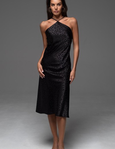 Атласная жаккардовая сорочка Mia-Amore LEONA 2231 чёрный, Цвет: черный, Размеры: 2XL, изображение 3