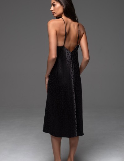 Атласная жаккардовая сорочка Mia-Amore LEONA 2231 чёрный, Цвет: черный, Размеры: 2XL, изображение 2