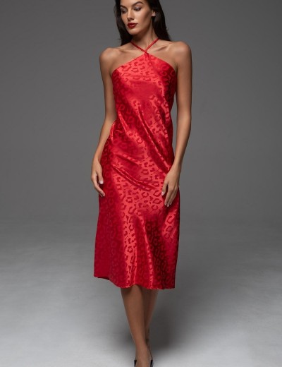 Атласная жаккардовая сорочка Mia-Amore LEONA 2231 красный, Цвет: красный, Размеры: 2XL, изображение 4