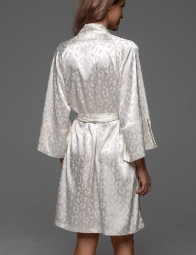Халат с жаккардовым узором Mia-Amore LEONA 2233 молочный, Цвет: молочный, Размеры: 2XL/3XL, изображение 2