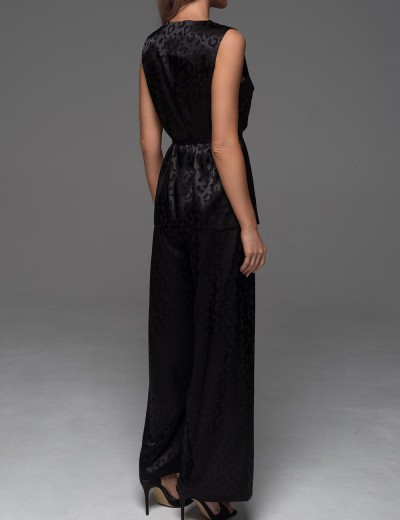 Атласный комплект-двойка Mia-Amore LEONA 2235 чёрный, Цвет: черный, Размеры: 2XL, изображение 4