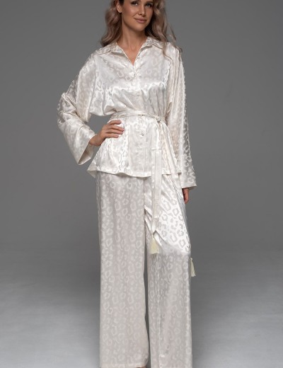 Пижама из жаккардового атласа Mia-Amore LEONA 2236 молочный, Цвет: молочный, Размеры: 2XL, изображение 2