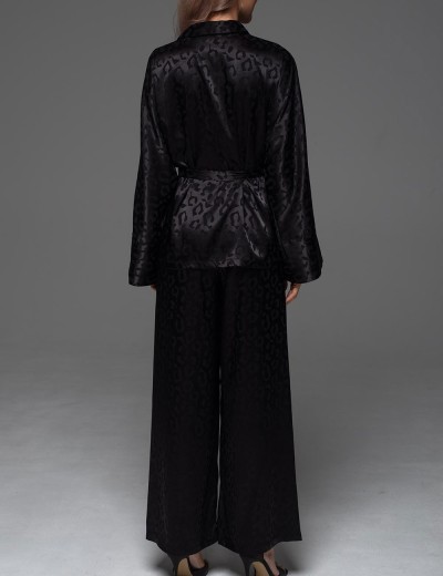 Пижама из жаккардового атласа Mia-Amore LEONA 2236 чёрный, Цвет: черный, Размеры: 2XL, изображение 4