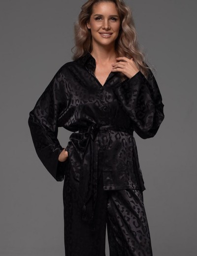 Пижама из жаккардового атласа Mia-Amore LEONA 2236 чёрный, Цвет: черный, Размеры: 2XL, изображение 2