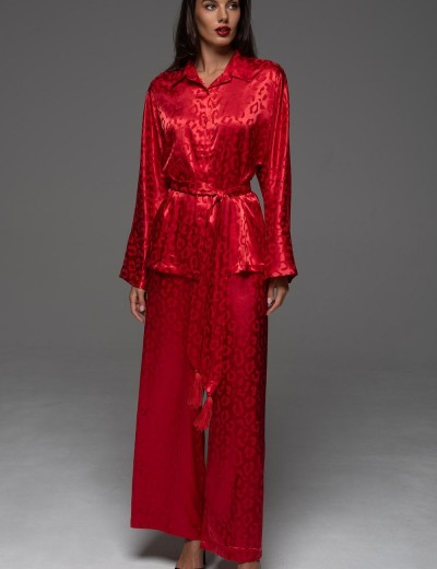 Пижама из жаккардового атласа Mia-Amore LEONA 2236 красный, Цвет: красный, Размеры: 2XL, изображение 2
