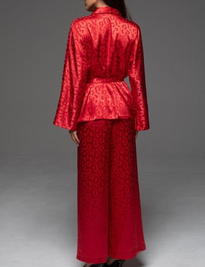 Пижама из жаккардового атласа Mia-Amore LEONA 2236 красный, Цвет: красный, Размеры: 2XL, изображение 3