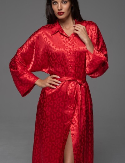 Длинная жаккадовая рубашка Mia-Amore LEONA 2238 красный, Цвет: красный, Размеры: 2XL, изображение 4