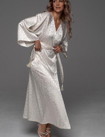 Длинный запашной пеньюар Mia-Amore LEONA 2239 молочный, Цвет: молочный, Размеры: 2XL/3XL, изображение 2