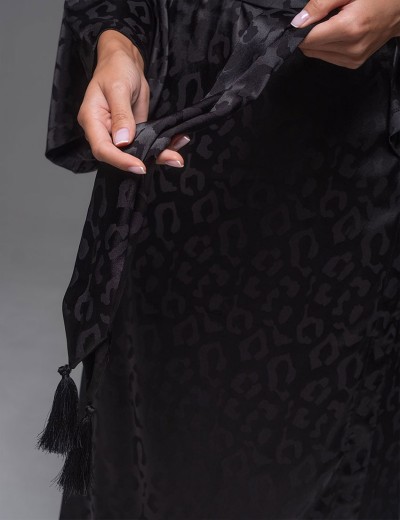 Длинный запашной пеньюар Mia-Amore LEONA 2239 чёрный, Цвет: черный, Размеры: 2XL/3XL, изображение 4