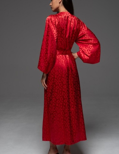 Длинный запашной пеньюар Mia-Amore LEONA 2239 красный, Цвет: красный, Размеры: 2XL/3XL, изображение 2