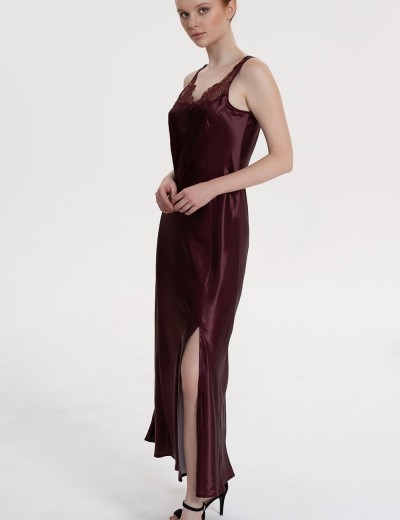 Сорочка с кружевными бретелями Mia-Amore LILIROSE 4598 винный, Цвет: винный, Размеры: 2XL, изображение 3