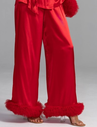 Атласная пижама с рюшами Mia-Amore LOLI 2316 красный, Цвет: красный, Размеры: 2XL, изображение 5