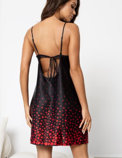 Короткая атласная сорочка Mia-Amore NOEMI 2321, Цвет: черный, Размеры: XL, изображение 2