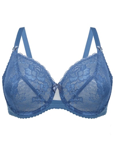 Кружевной мягкий бюстгальтер Misstyle 2595 французский синий, Цвет: французский синий, Размеры: 75C, изображение 3